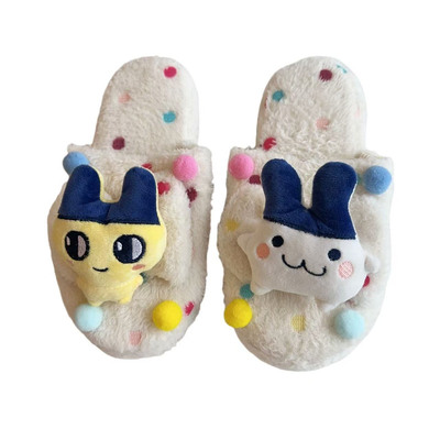 可爱麻美吉冬季保暖毛绒室内拖鞋