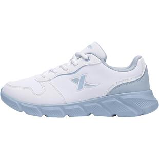 特步女鞋夏季新款缓震跑步鞋轻便休闲鞋官方旗舰防水皮面运动鞋女