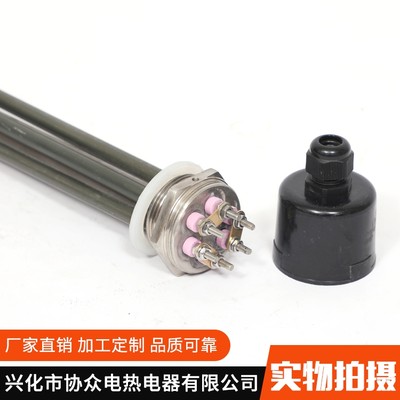 锅炉加热管水箱电热棒防水垢DN4f0 一寸半丝(47mm)380V 6 9 12 KW