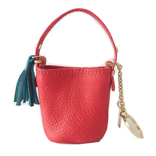 潮流可爱真皮钥匙篮钥匙包头层牛皮零钱包装饰手袋钥匙链包包挂饰