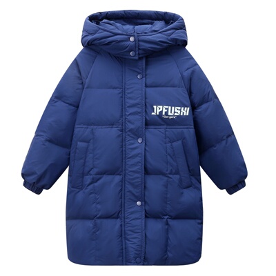 儿童排骨羽绒服中长款男童女童过膝长款中大童秋冬季加厚新款外套