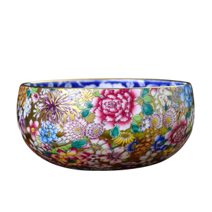 景德镇陶瓷手工万花青花瓷粉彩珐琅彩主人杯功夫茶杯品茗单杯茶碗