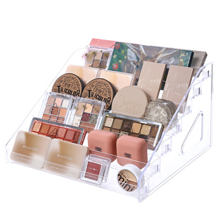 透明阶梯小摆件置物架吧唧谷子徽章陈列多功能收纳架亚克力展示架