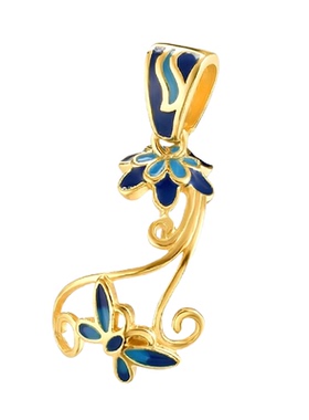 国潮新中式景泰蓝珍珠针式扣头