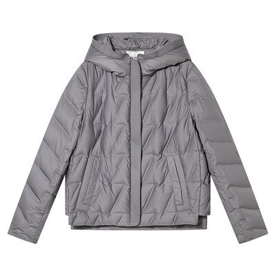 COVERINS 轻薄保暖 防风立领连帽鹅绒羽绒服女短款冬季CC34508150