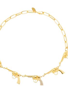 CISSY SHI手枪项链 镀18K金白金小众个性气质金色银色颈链项链