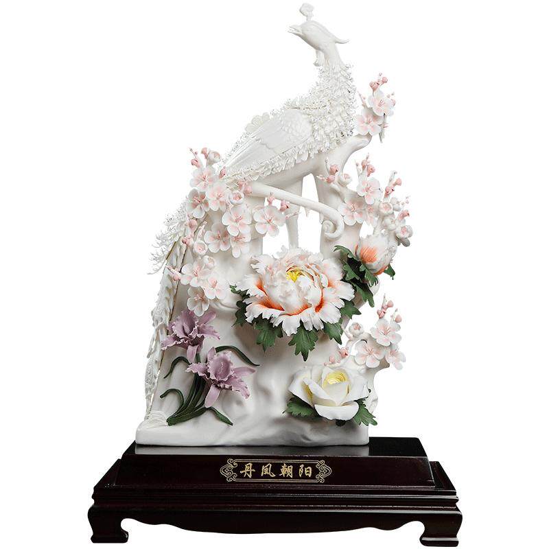 丹凤朝阳陶瓷摆件可定制祝福语