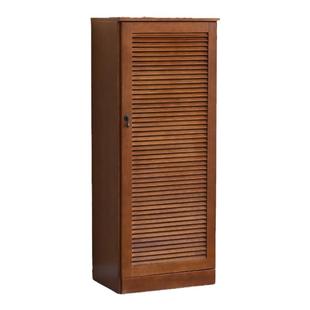 新中式美式家用门口实木鞋柜门外电梯转角走廊窄小百叶窗单门鞋柜