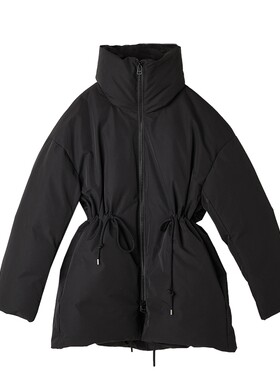 白鹅绒抽绳短款羽绒服