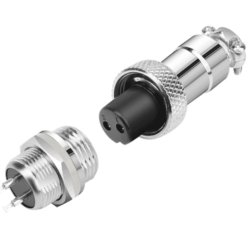 工业级航空插头插座GX12mm 2/3/5/6芯电缆连接器连接器接头固定式