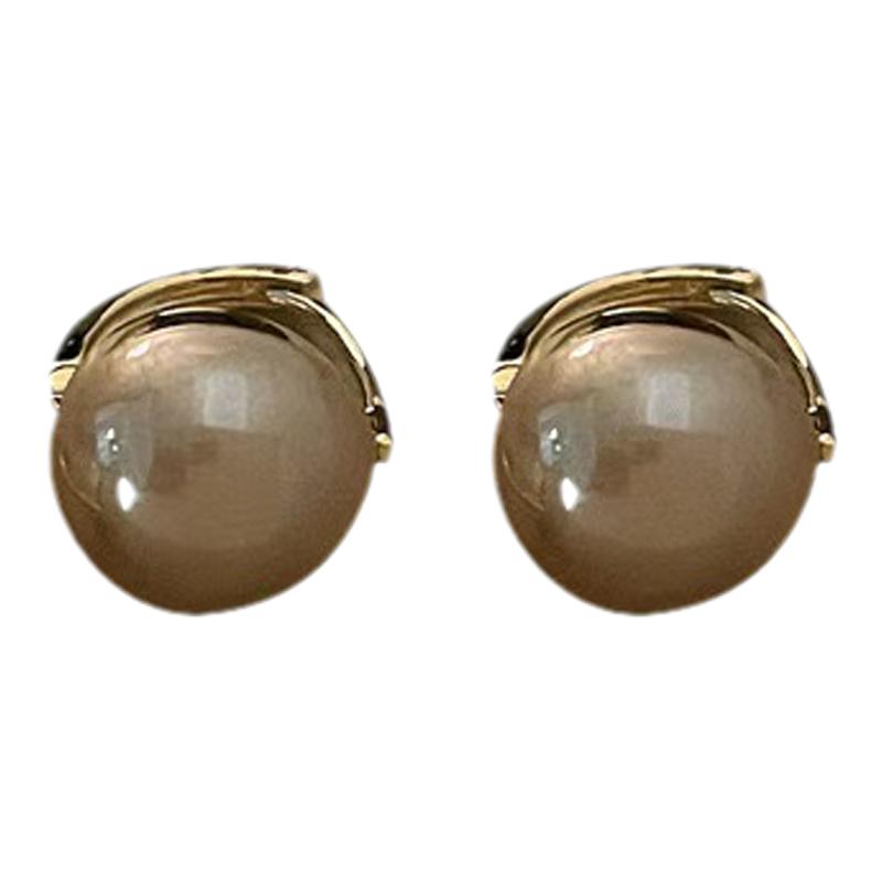 现发925银针耳饰 高级感珠珠耳扣小香风轻奢气质耳环珍珠耳钉D608