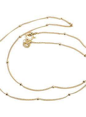 s925纯银带珠压光diy项链十字链