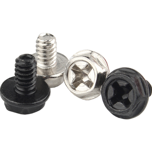 十字外六角螺丝电脑机箱台式机电源带垫螺丝3.5粗牙 美制#6*5 6 8