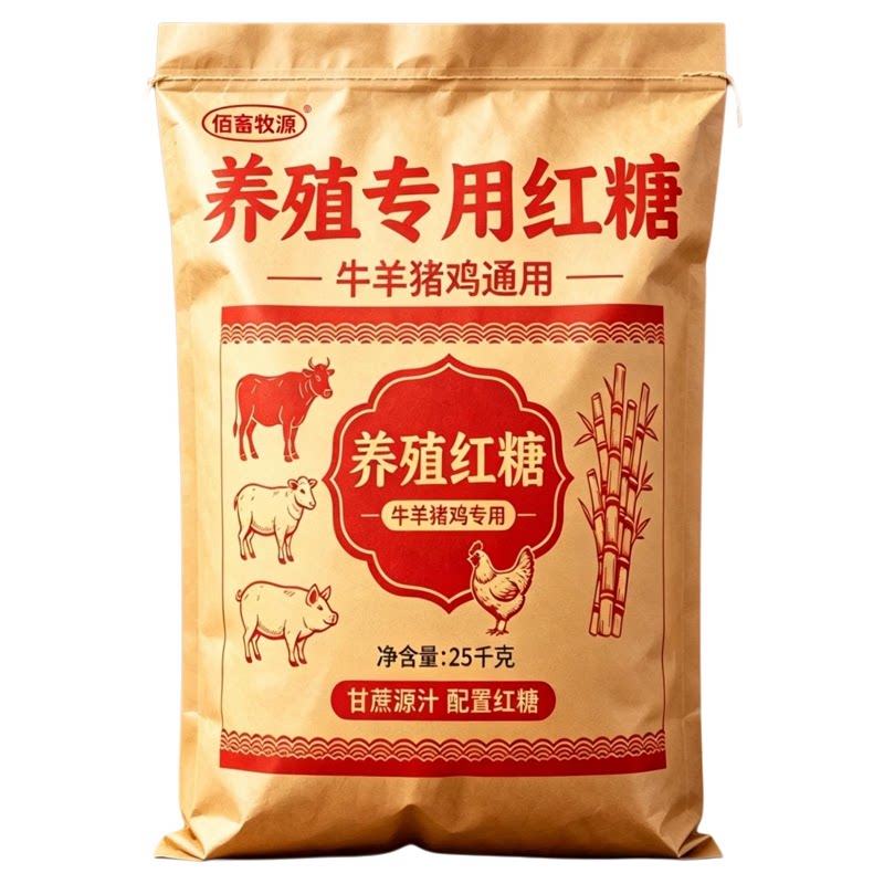 佰畜牧源每日养殖专用红糖25kg装