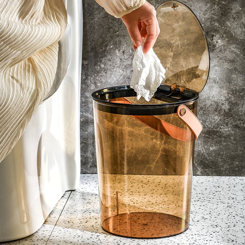 透明垃圾桶高颜值加厚桌面纸篓大号家用轻奢客厅卧室卫生间办公室