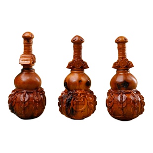 雷击枣木雕刻葫芦福禄挂件汽车钥匙扣手工木作男女通用饰品配件