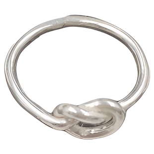 谢家银匠999足银手工戒指 个性打结男女情侣戒指银创意