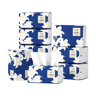 丝飘大尺寸百合系列抽纸5层加厚柔韧性强家庭装大包纸巾餐巾纸5包