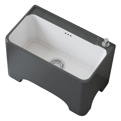 高脚灰白阳台陶瓷拖把池