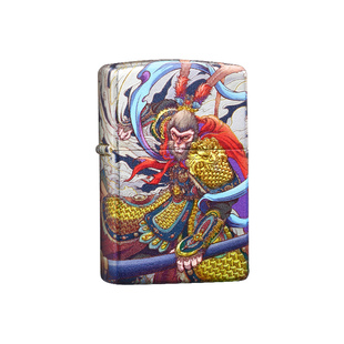 【新年礼物】ZIPPO打火机美猴王国风设计古法烫金煤油防风男士