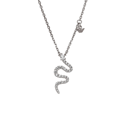 阿玛尼纯银女士红蛇项链