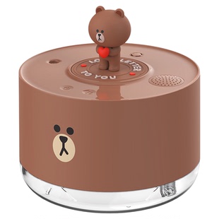 LINE FRIENDS布朗熊音响加湿器小型学生宿舍家用卧室办公室桌面迷你高颜值便携床头空气喷雾可爱usb充电款