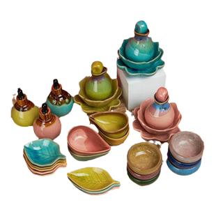 陶瓷小蝶子美容院香薰碗精油调配碗spa碗醋酱油碟调味碟小菜盘子