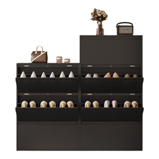 钢制超薄翻斗鞋柜2025新款15cm家用门口一体靠墙大容量中古风极窄