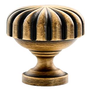 黄铜法式拉手复古衣柜门橱柜抽屉美式家具柜子纯铜古铜色单孔把手