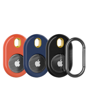 左屿AirTag硬硅胶保护套更耐摔保护苹果AirTags防丢器硅胶保护壳项圈配件钥匙扣防刮硅胶包饰挂绳猫狗宠物
