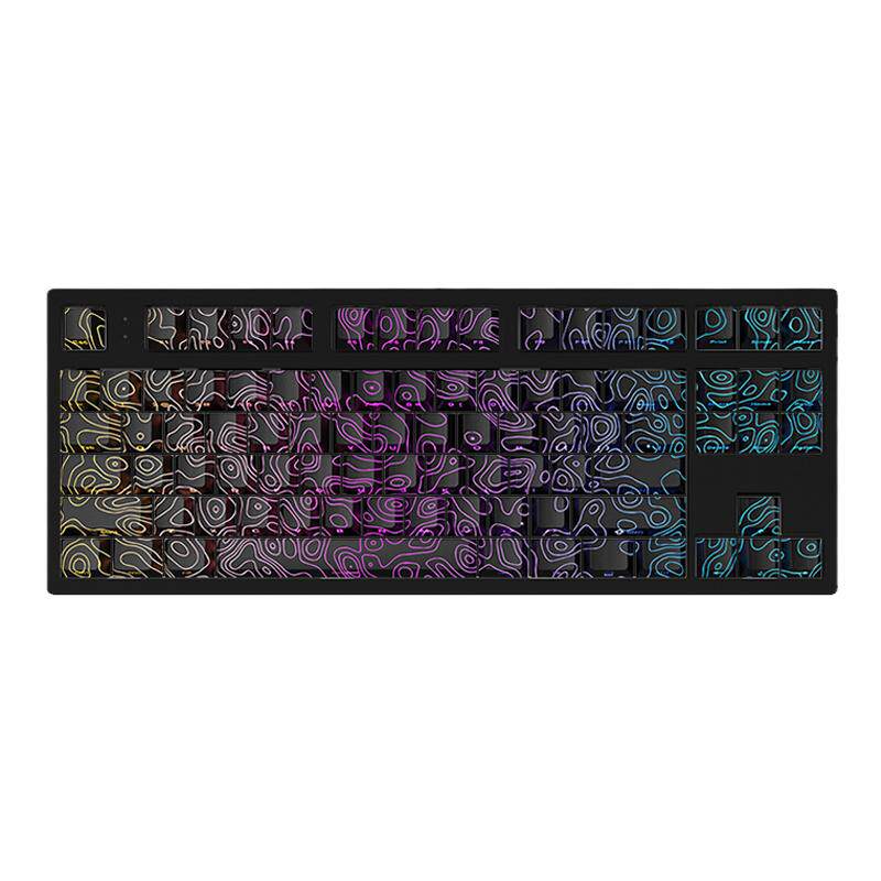 腹灵MK870Pro黑色等高线侧刻键盘