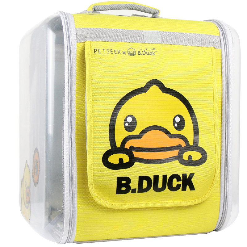 【宠觅xB.Duck小黄鸭联名】透明猫包外出便携大容量猫咪双肩背包