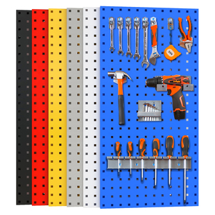 洞洞板烘焙收纳金属挂架置物架挂钩鱼竿挂墙板五金工具挂板展示架