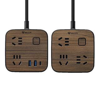 公牛插座面板黑色家用插排插线板木纹接线板插板宿舍桌面拖线板