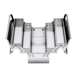 德力西电气不锈钢工具箱家用多功能五金三层折叠工业级带锁收纳盒