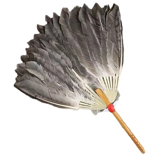 孔明扇黑平扇羽毛扇子诸葛亮羽扇手工扇工艺扇礼品扇道具复古鸡毛