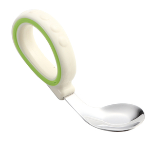 316L不锈钢儿童餐具卡通弯头勺叉回弹筷子套装宝宝学吃饭训练勺子