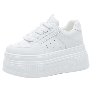 内增高8cm小白鞋女2026春季新款休闲鞋子小个子爆款厚底松糕板鞋