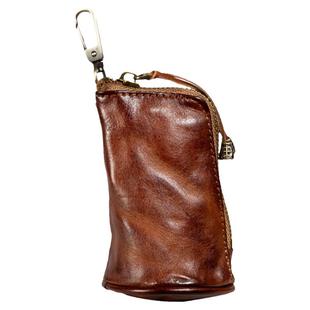 慢时光手工头层植鞣牛皮钥匙包男汽车锁匙包女锁包真皮零钱包卡包