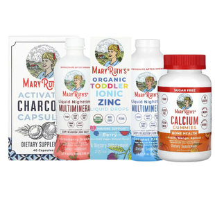 美国MaryRuth's活性炭钙软糖维生素C铁胶囊儿童液体夜间多矿物质