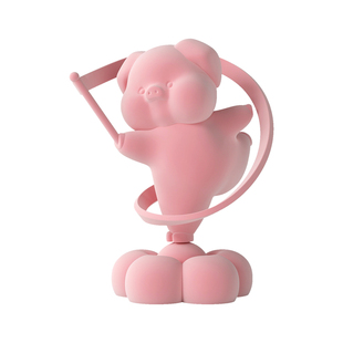 治愈小猪旋转小摆件植绒工艺桌面玄关工位装饰品高级感小众送朋友