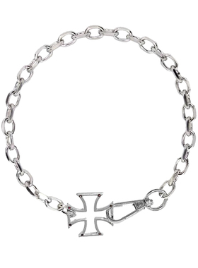 钛钢男女镂空十字架项链手链