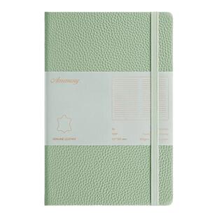 Amemory头层牛皮B6点阵笔记本子横线空白记事本真皮手帐本allinone工作商务办公记录日记本限定企业礼品定制