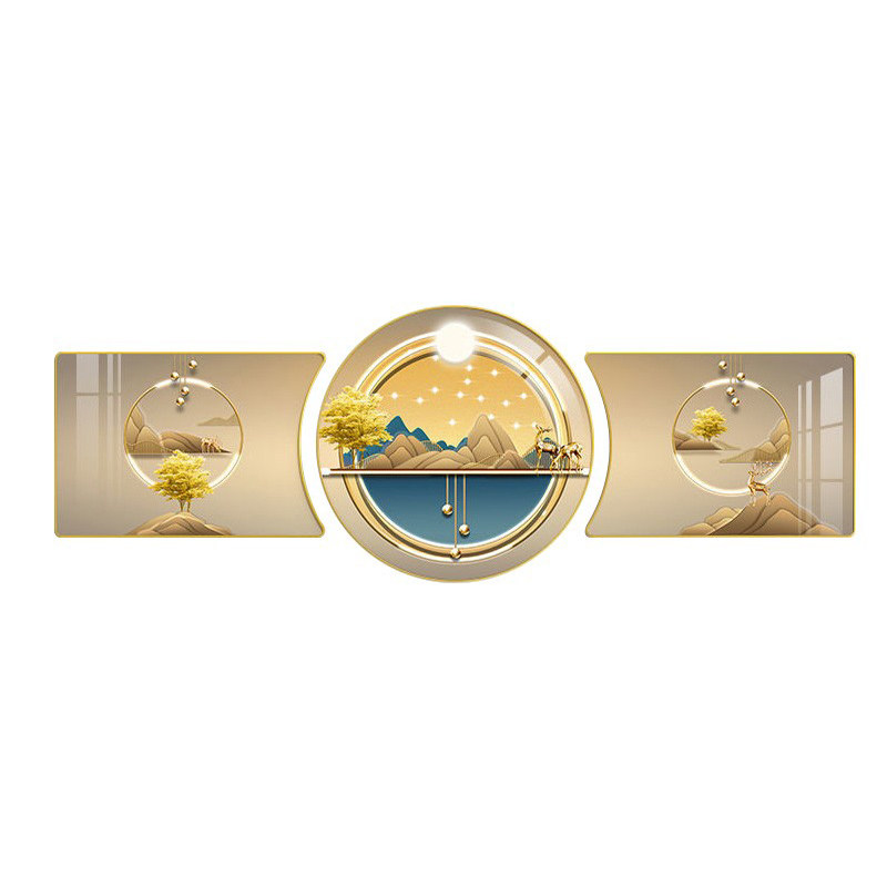 臻艺客厅背景墙现代圆角框装饰画