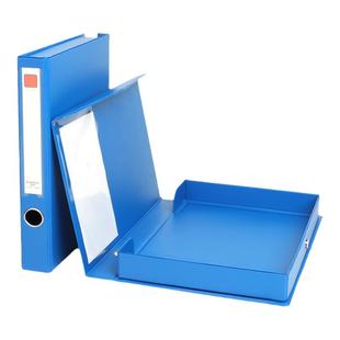 齐心a4文件盒档案盒塑料pvc加厚带夹子城建会计凭证盒干部人事资料盒带标签pvc纸板红大容量收纳盒