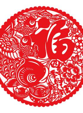 剪纸窗花门贴春节新年装饰福字