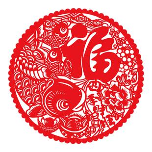 福字剪纸窗花门贴春节新年装饰植绒布镂空乔迁新家剪纸玻璃贴纸
