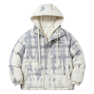 假两件棉衣男生冬季新款青少年初中学生外套加棉加厚棉袄羽绒棉服