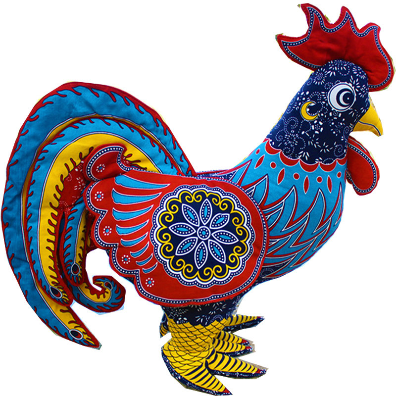 大吉大利鸡吉祥物手工艺品布偶布络十二生肖摆件新中式中国风礼品