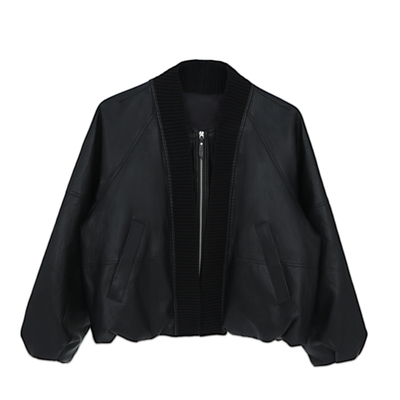 新款鹅绒短款皮衣羽绒服女